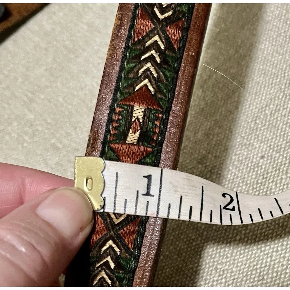 Brighton Sz 38 Buffalo Nickel Leather Belt Southwest Design Western Unisex Brown